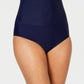 Top de biquíni com controle de barriga e cintura alta Island Escape feminino, azul, tamanho 12