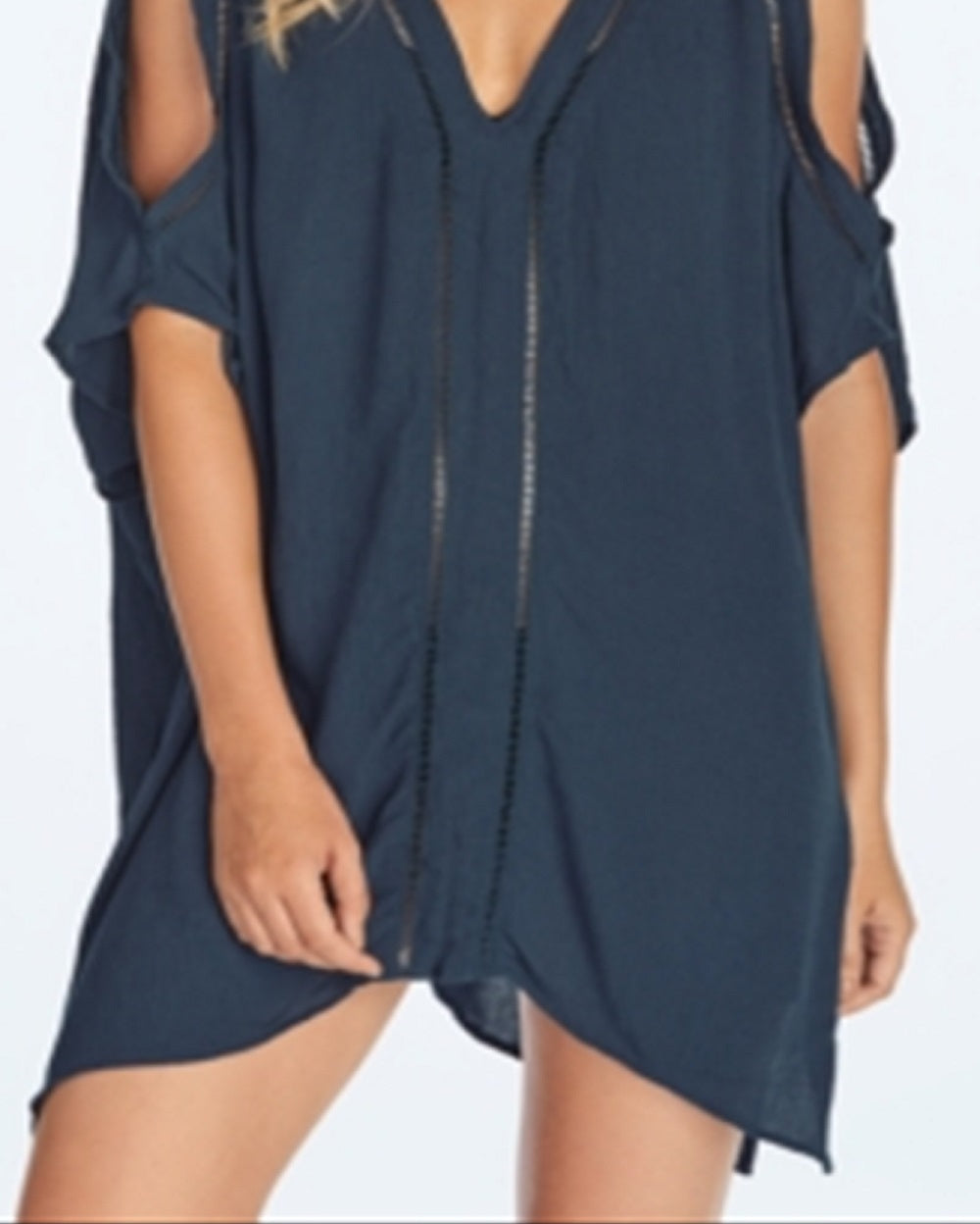 Maiô Raisins Junior's Cold Shoulder Caftan Cover Up Azul Tamanho Médio