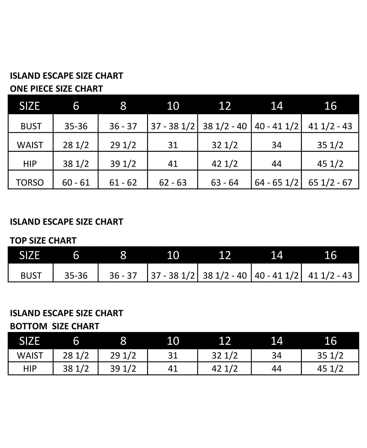 Island Escape Feminino Stretch Push Up Ajustável Torção Frontal Sahara Solids Gemini Maiô Top Preto Tamanho 6