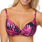 Island Escape Feminino Estampa Tropical Suporte de Busto Completo Push Up Copas Removíveis Ajustável Praia Bound Underwire Maiô Top Preto Tamanho 10