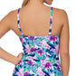 Maiô tankini estampado feminino Island Escape, tamanho 16, branco