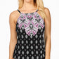 Island Escape Feminino White Sands Cali Estampado Tankini Top Maiô Preto