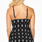 Island Escape Feminino White Sands Cali Estampado Tankini Top Maiô Preto