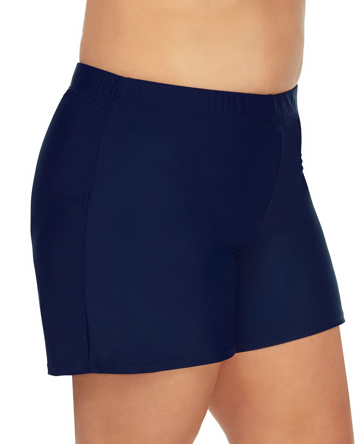 Saia de banho feminina com controle de barriga Island Escape Plus, azul, tamanho 20W