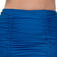 Saia de banho feminina Raisins Curve com controle de barriga elástica, cobertura total, franzida, cor sólida caribenha, tamanho 14W