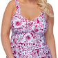 Top tankini com aro Rimini Making Waves feminino Raisins Curve, rosa, tamanho 16W