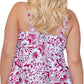 Top tankini com aro Rimini Making Waves feminino Raisins Curve, rosa, tamanho 16W