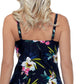 Island Escape Tahiti Beach Crossover Tankini com aro e maiô feminino preto