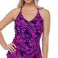 Top tankini com aro e costas nadador estampadas Island Escape Key West feminino, tamanho 6, azul