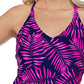 Top tankini com aro e costas nadador estampadas Island Escape Key West feminino, tamanho 6, azul
