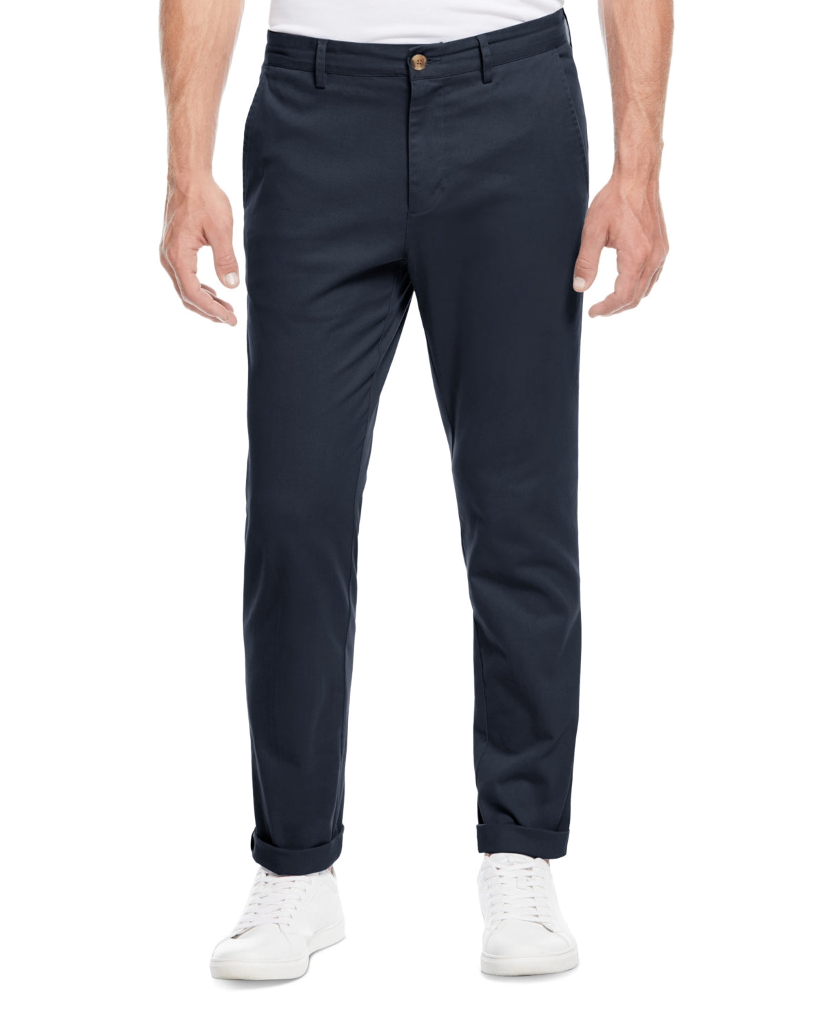 Calça chino masculina Perry Ellis, azul, tamanho 38x30