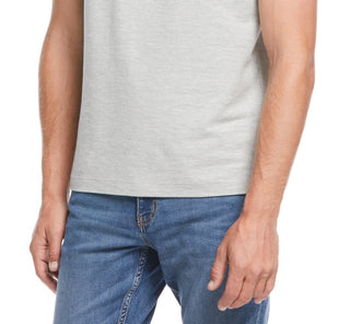 Camisa polo masculina Perry Ellis com gola alta e lisa, cinza, tamanho extragrande