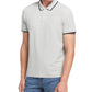 Camisa polo masculina Perry Ellis com gola alta e lisa, cinza, tamanho extragrande