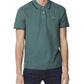 Camisa polo masculina Perry Ellis com gola alta e lisa, verde, tamanho grande