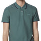 Camisa polo masculina Perry Ellis com gola alta e lisa, verde, tamanho grande