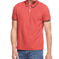 Camisa polo masculina Perry Ellis com gola alta lisa, vermelha, tamanho pequeno