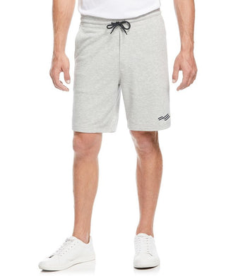 Bermuda de moletom Perry Ellis masculina com bandeira bordada, cinza, tamanho XX-G