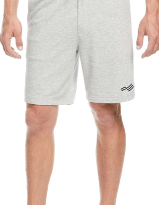 Bermuda de moletom Perry Ellis masculina com bandeira bordada, cinza, tamanho XX-G