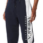 Calça de moletom masculina Perry Ellis com bandeira bordada, azul, tamanho XX-G