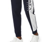 Calça de moletom masculina Perry Ellis com bandeira bordada, azul, tamanho XX-G