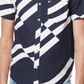 Camisa social masculina Perry Ellis America com estampa de bandeira, azul, tamanho XXG