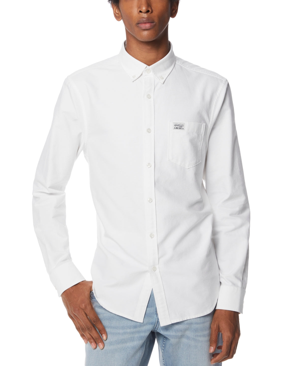Camisa Oxford Masculina Perry Ellis Branca Tamanho XX-G