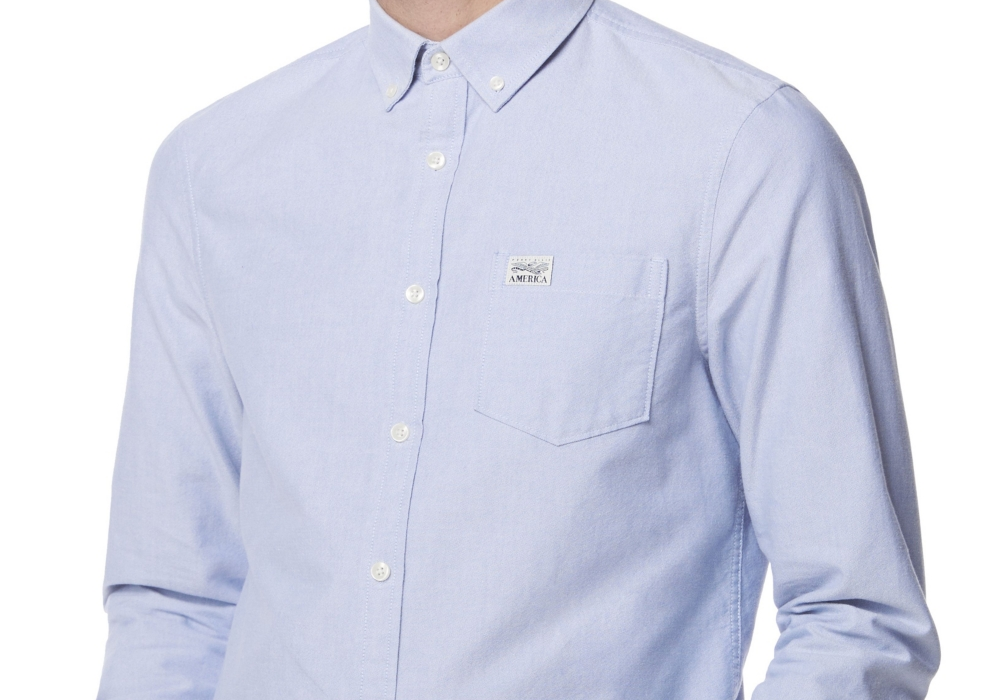 Camisa Oxford Masculina Perry Ellis America Azul Tamanho M