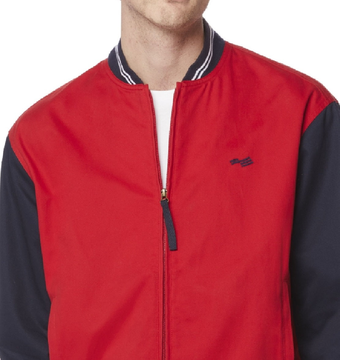 Jaqueta bomber masculina Perry Ellis com logo vermelha, tamanho médio