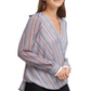 Blusa DKNY Listrada Faux-Wrap Marfim Nova Azul Marinho Tamanho G