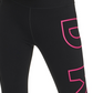 Leggings femininas DKNY com logo grande e cintura alta, pretas, tamanho P