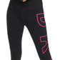 Leggings femininas DKNY com logo grande e cintura alta, rosa, tamanho extrapequeno