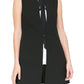 Colete feminino sem mangas com lapela DKNY, preto, tamanho 8