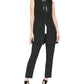 Colete feminino sem mangas com lapela DKNY, preto, tamanho 2