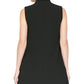 Colete feminino sem mangas com lapela DKNY, preto, tamanho 2