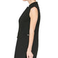 Colete feminino sem mangas com lapela DKNY, preto, tamanho 2