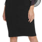 Vestido tubinho feminino DKNY com mangas 3/4 de chiffon, preto, tamanho 10
