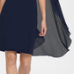 Vestido tubinho feminino DKNY com mangas divididas em chiffon, azul, tamanho 6