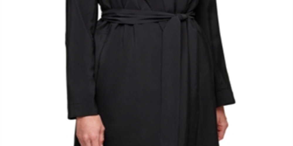 Jaqueta DKNY Feminina com Amarração Frontal Preta Tamanho 6 Petite