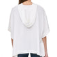 Moletom com capuz DKNY Logo Poncho feminino, branco, tamanho médio