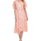 Vestido envelope feminino DKNY com estampa floral rosa tamanho 14