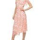 Vestido envelope feminino DKNY com estampa floral rosa tamanho 14