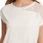 Blusa feminina DKNY Mixed Media, branca, tamanho X-S