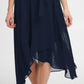 Vestido envelope falso com manga balão feminino DKNY, azul, tamanho 14