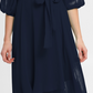 Vestido envelope falso com manga balão feminino DKNY, azul, tamanho 14