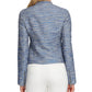 Jaqueta de tweed feminina com zíper DKNY azul tamanho 14