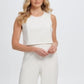 Macacão feminino DKNY com ilhós e detalhes laterais, branco, tamanho 4