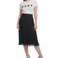 Saia plissada feminina DKNY preta tamanho pequeno