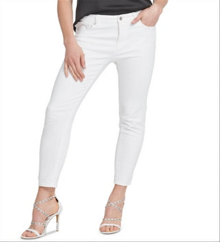 DKNY Women's Everywhere Mid Rise Ankle Skinny Jeans White Size 27