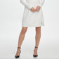 Vestido feminino DKNY com decote em V e argola em D, ajuste evasê, branco, tamanho 10