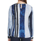 Blusa estampada de manga comprida feminina DKNY, azul, tamanho X-S